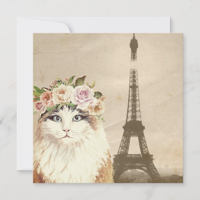 Carte Chat & Tour Eiffel (Devant)