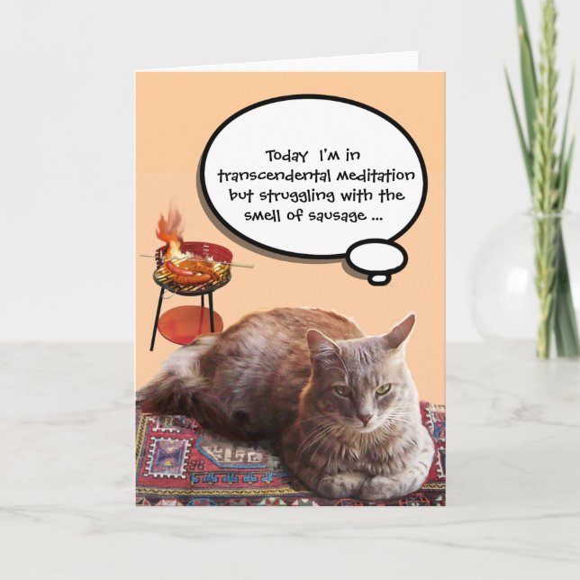 CARTE CHAT TURQUE EN MÉDITATION TRANSCENDENTALE (Devant)