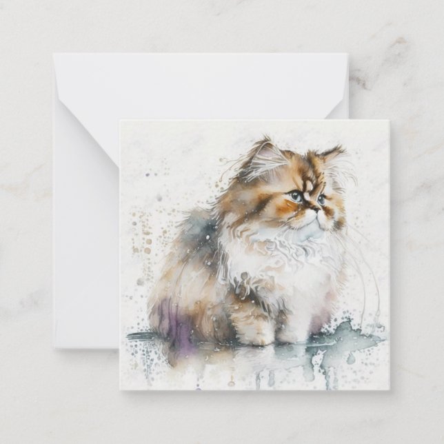 Carte Chat Watercolor (Devant)