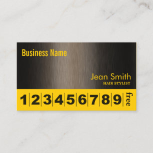 Carte châtain jaune moderne de fidélité de salon