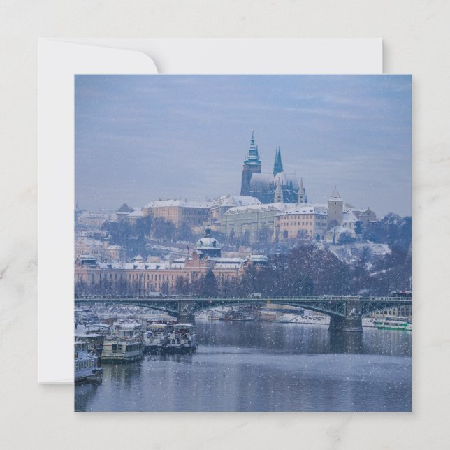 Carte Château de Prague Hiver Wonderland (Devant)