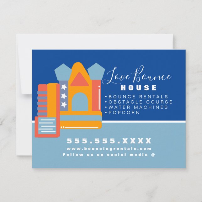 Carte Chateau gonflable Jump House Bounce Party Rentatio (Devant)