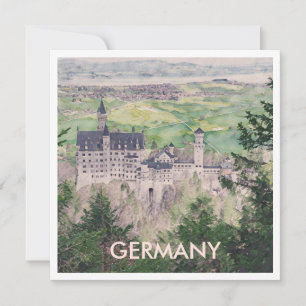 Carte Château Retro Neuschwanstein en Allemagne