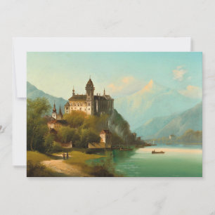 Carte Château sur Mountain Lake Johann Wilhelm Jankows