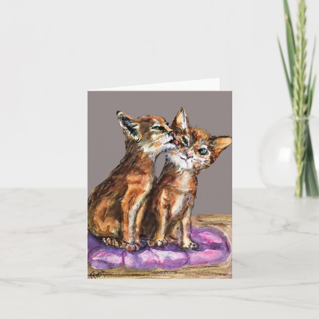 Carte Chaton qui lèche bien  (Devant)