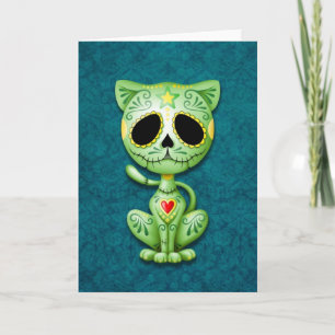 Carte Chaton vert de sucre de zombi