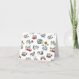 Carte Chats amusants, lait et magie.