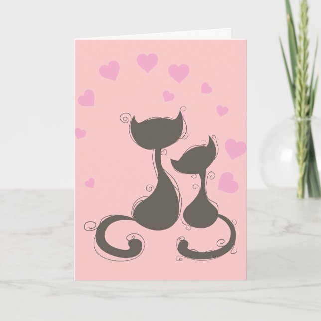 Carte Chats avec coeur (Devant)