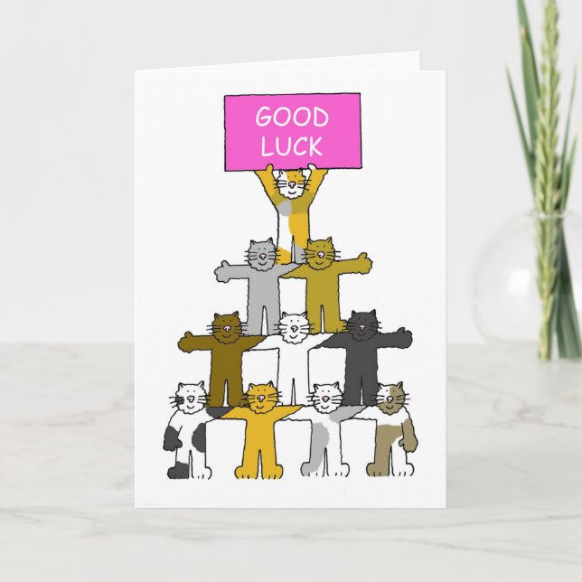 Carte Chats caricaturaux de bonne chance (Devant)