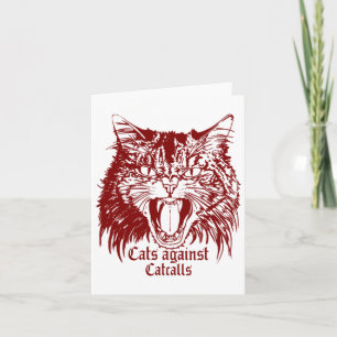 Carte Chats contre les catcall Sticker rouge