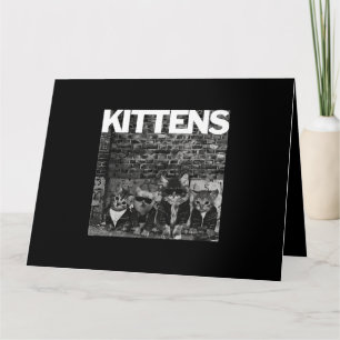 Carte Chats cool Kittens Meow Punk Rock Band Funny Cat L