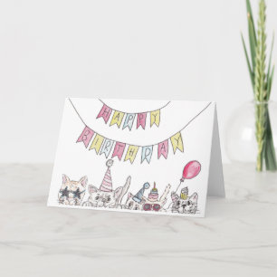 Carte Chats d'anniversaire