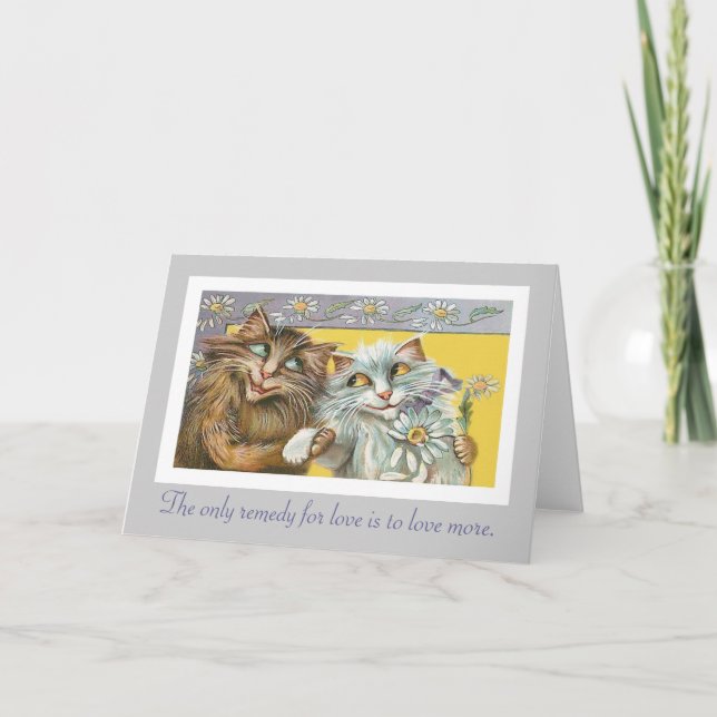 Carte Chats dans l'amour et la citation de Thoreau (Devant)