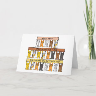 Carte Chats de caricature pour l'anniversaire d'Hallowee