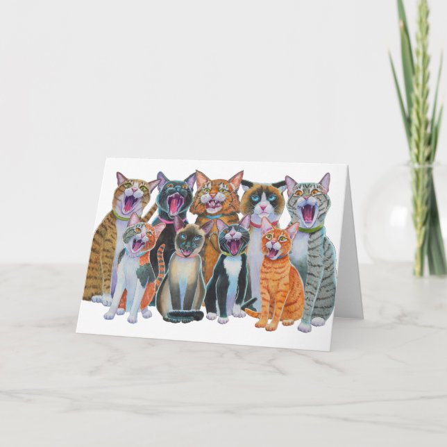 Carte Chats de chant, chats de Caroling (Devant)