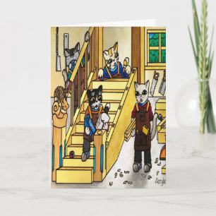 Carte Chats de joaillerie en bois