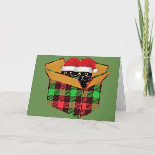 Carte Chats de Noël vintage (Devant)