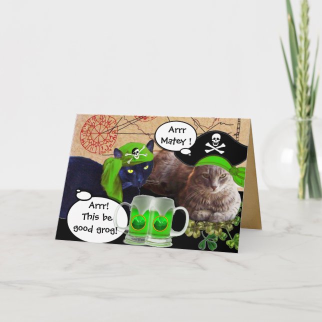 Carte CHATS DE PIRATE ET PEINTS DE BIÈRE VERTS, Saint Pa (Devant)