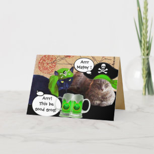 CARTE CHATS DE PIRATE IRLANDAIS / PIRATES D'ANTIQUITÉ CA
