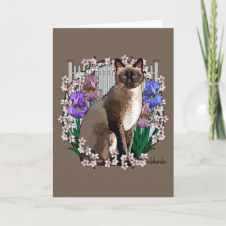 Carte Chats de saison - Jardin de printemps