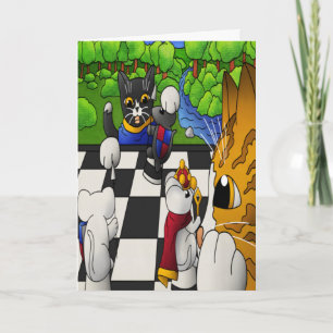 Carte Chats d'échecs dans le parc