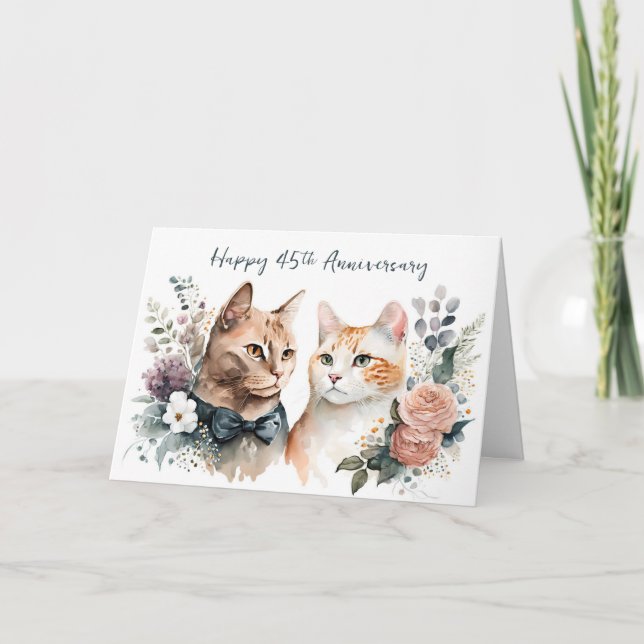 Carte Chats du 45e anniversaire du Mariage (Devant)