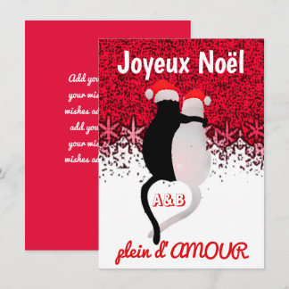 Carte Chats mignons amoureux dessin animé français