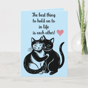 Carte Chats modifiables serrant la Saint-Valentin