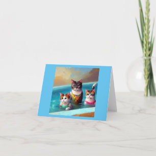 Carte Chats nage