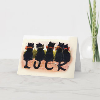 Carte chats noirs - bonne chance