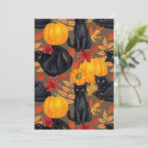Carte Chats noirs et citrouilles 2
