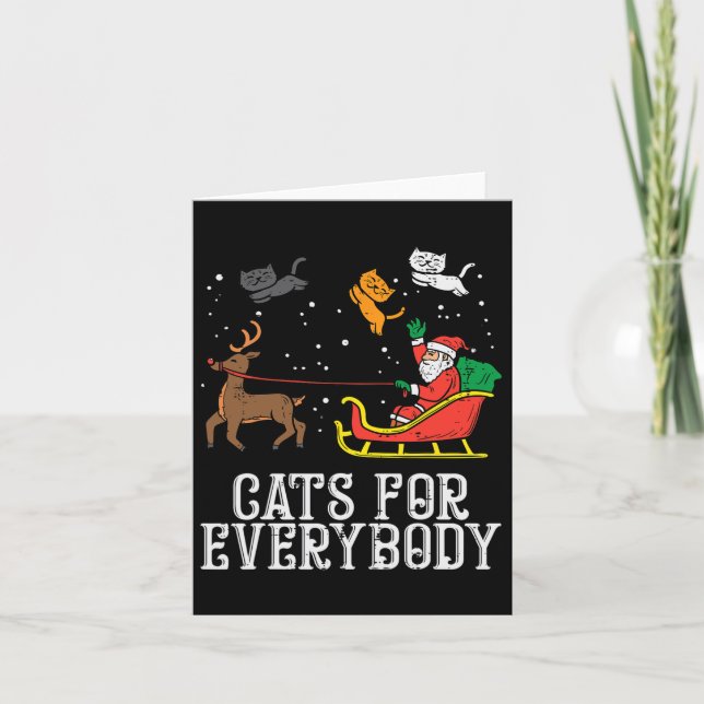 Carte Chats pour tous Noël Chat Drôle Xmas Femmes (Devant)
