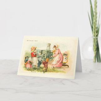 Carte Chats victoriens Lait Maid Louis Wain Nursery Seri