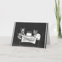 Chats vintages à une fête d'anniversaire