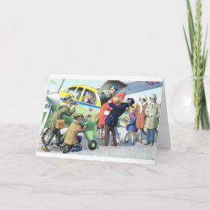 Carte Chats vintages de Mainzer - baiser d'arrivée