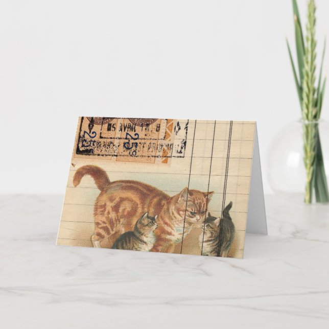 Carte Chats vintages et Ephémère (Devant)