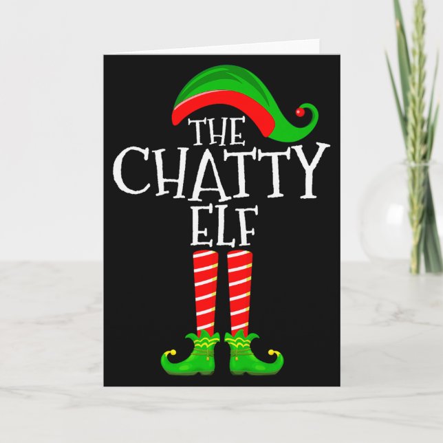 Carte Chatty Elf Funny Matching Family Group Christmas P (Devant)