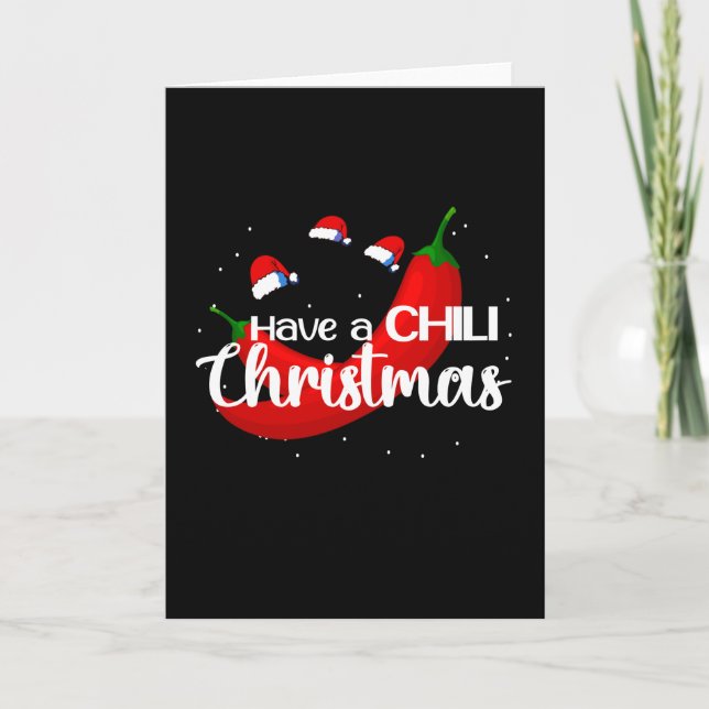 Carte Chaud Chili Pepper Design de Noël, Unisex (Devant)