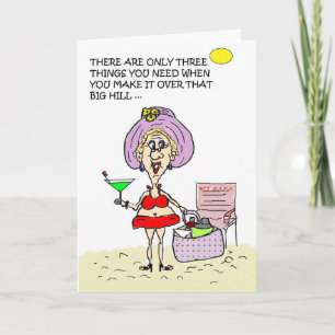 Carte Chaud Mama sur la Hill Martini Beach Card