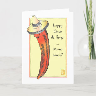 Carte Chaud rouge poivre Cinco de Mayo