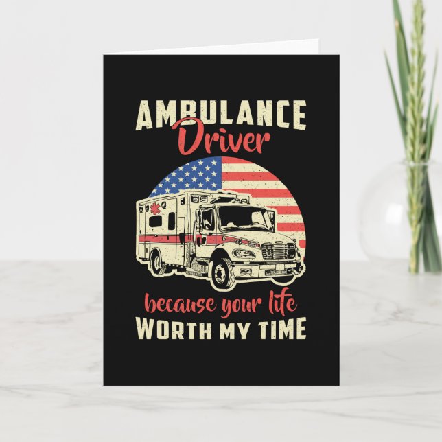 Carte Chauffeur ambulancier parce que votre travail d'ur (Devant)
