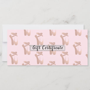 Carte Chaussons de ballet roses Certificat-cadeau de bal