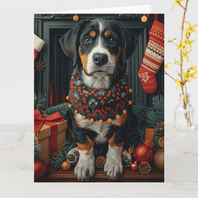 Carte Chaussure Bluetick avec cheminée de cadeaux de Noë (Fleur jaune)
