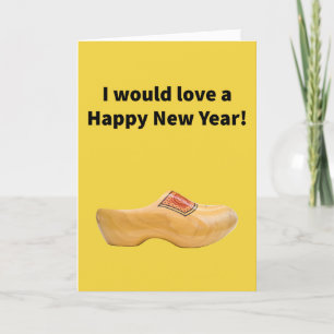 Carte Chaussure en bois - Bonne année