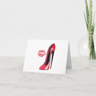 Carte Chaussure et baiser Red Stiletto