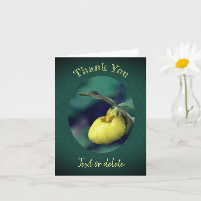 Carte Chaussure Lady Jaune Merci personnalisé (Petite plante)