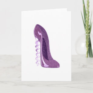 Carte Chaussure stylet lilas de tire-bouchon