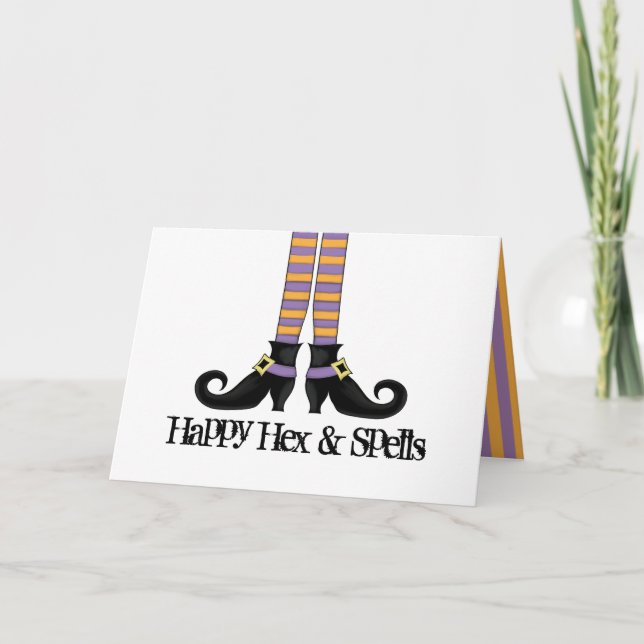 Carte Chaussures de sorcière Whimsy avec des rayures vio (Devant)