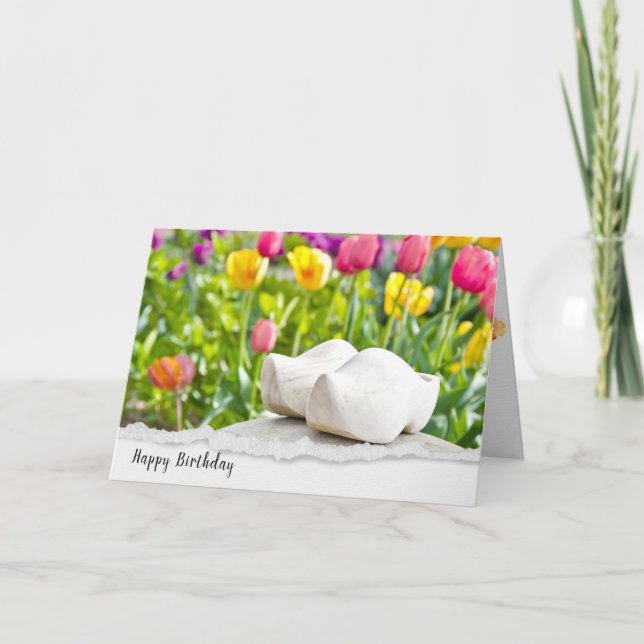 Carte Chaussures en bois hollandais en tulipe jardin (Devant)
