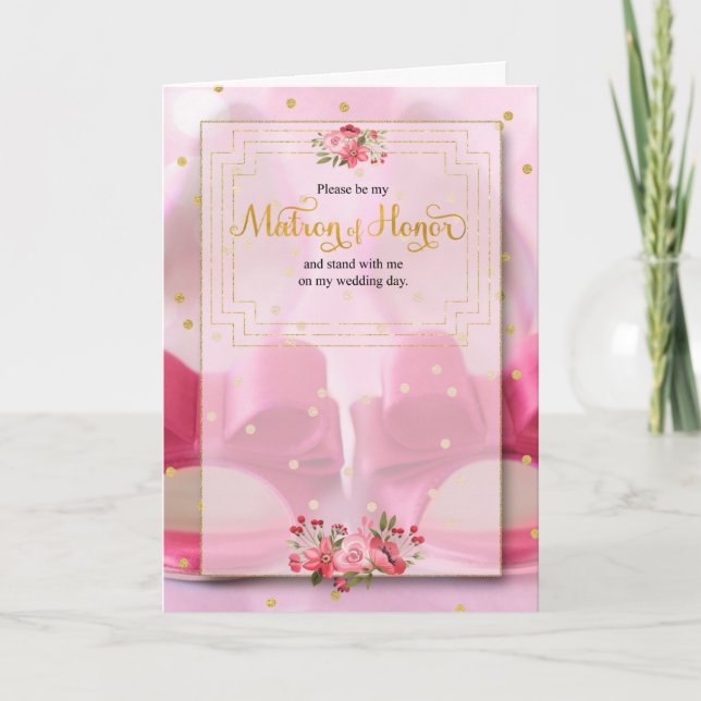 Carte Chaussures Mariages roses Matron d'honneur proposi (Devant)